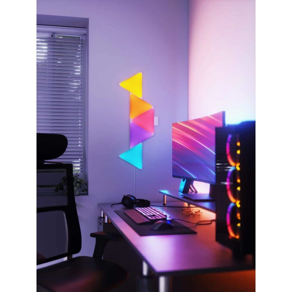 Smart Color Changing Dimmable 5 Geometric Triangle LED Light Panels Powered By Hubspace 5 Smart Color Changing Dimmable 5 Geometric Triangle LED Light Panels Powered By Hubspace - Image 3