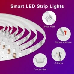 100 Ft. Plug-in Dimmable Cuttable Color Changing Integrated LED Strip Light With Alexa And Google Assistant 2-Pack -Lamp Parts ekieudl led strip lights 27e006ph007 fa 1000