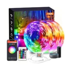 150 Ft. Smart Plug-in Dimmable Cuttable Color Changing Integrated LED WiFi Strip Light With Alexa And Google Assistant