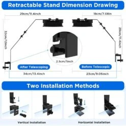 Black Full Spectrum Fish Tank Clip-On LED Aquarium Light 30-Light With Adjustable Gooseneck, Remote And Wi-Fi -Lamp Parts ekieudl night lights 27e097ph020 44 1000