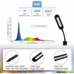 Multi-Color Mini Clip-on Aquarium Light With Built-in Timer And USB Port, Black -Lamp Parts ekieudl night lights 27e101ph020 4f 1000