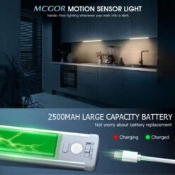 2-Watt LED Lamp, Under Cabinet Lights With Motion Sensor Light, Magnetic Dimmable Closet Lights, 2 Pack -Lamp Parts ekieudl under cabinet lighting accessories 27e025ph040 76 1000