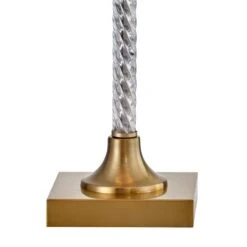 29.5 In. Brass Modern Crystal Bedroom Living Room Bedside Desk Nightstand Tall Table Lamps (Set Of 2) -Lamp Parts electroplated brass clear maxax table lamps t76 gd 76 1000