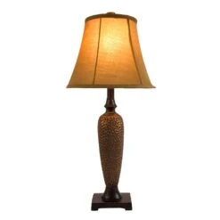 3-Piece Hammered Bronze Lamp Set (2 Table Lamps, 1 Floor Lamp) -Lamp Parts elegant designs lamp sets lc1000 hbz 44 1000