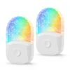 2-Pack RGB LED Night Lights Plug Into Wall, 8-Color Changing With Sensor, Dimmable Nightlight For Kids Bedroom, Bathroom