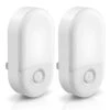 2-Pack Plug-In White Dimmable Night Lights With Dusk-to-Dawn Sensor, 3000K Warm White, Modern Integrated LED Night Light 1 2-Pack Plug-In White Dimmable Night Lights With Dusk-to-Dawn Sensor, 3000K Warm White, Modern Integrated LED Night Light -Lamp Parts emeritpro night lights hg gy03202us 2ap3 64 1000