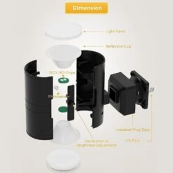 Plug-in Black Cylinder Wall Sconce Style Dimmable Night Light With 3000K Warm Light And Dusk-to-Dawn Sensor (6-Pack） -Lamp Parts emeritpro night lights hg gy06302us 6ap3 1f 1000