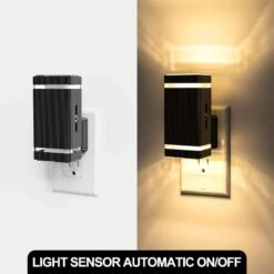 1-Light Dimmable LED Night Light Plug Dusk-to-Dawn Sensor For Bedroom, Hallway And Stairway (2-Pack) -Lamp Parts emeritpro night lights hg gy09102us 2ap3 1f 1000