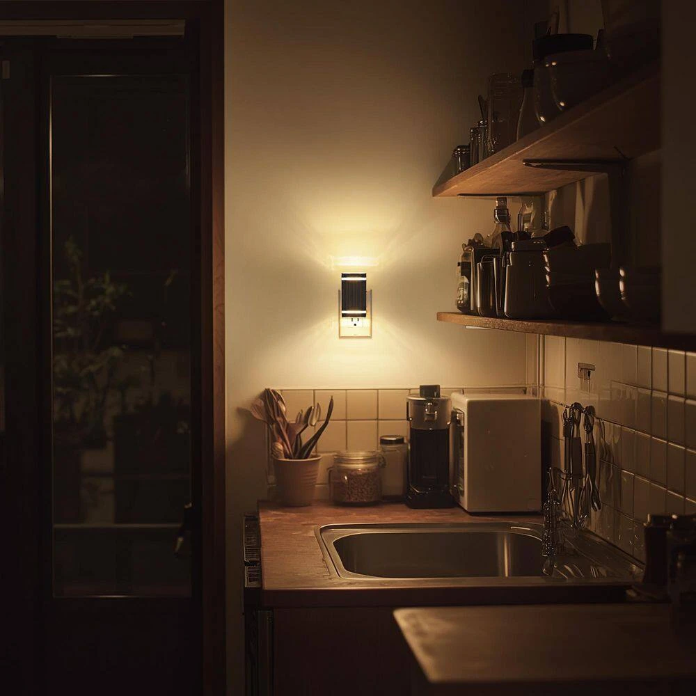 6-Pack Plug-in Light Control Night Light White Frosted Square Wall Lamp Black Base Warm 3000K With Sliding Dimmer 8 6-Pack Plug-in Light Control Night Light White Frosted Square Wall Lamp Black Base Warm 3000K With Sliding Dimmer - Image 6