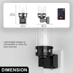 Candle Night Light Plug 2-Pack With Dusk To Dawn Sensor, 3000K Warm White LED For Kids, Hallway, Bedroom -Lamp Parts emeritpro night lights hg gy10302us 2ap3 1f 1000