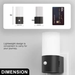 LED Motion Sensor Night Light Plug 100LM Dimmable, 3000K Soft White, Auto On/Off (6-Pack) -Lamp Parts emeritpro night lights hg gy11102us 6ap3 44 1000