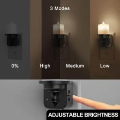 Candle LED Night Light Plug In 2-Pack, Dusk To Dawn 3000K Soft White -Lamp Parts emeritpro night lights hg gy11402us 2ap3 44 1000