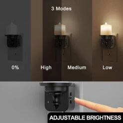 6-Pack Plug-in Light Control Night Light Candle Black Warm Light 2700K With Sliding Dimmer, 0-100% Brightness Adjustment -Lamp Parts emeritpro night lights hg gy11402us 6ap3 44 1000