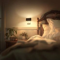 1-Light Black Dimmable LED Night Light Plug In With Dusk To Dawn 3000K For Bedroom-2 Pack -Lamp Parts emeritpro night lights hg gy11802us 2ap3 fa 1000