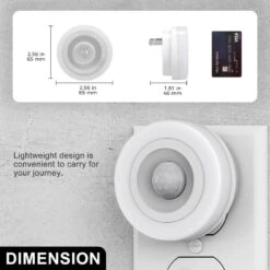 1-Light Motion Sensor Night Light Plug In 3000K, Automatic On/Off For Bedroom, Bathroom, 2-Pack -Lamp Parts emeritpro night lights hg nl00202 2ap3 1f 1000