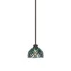 Albany 60-Watt 1-Light Espresso Shaded Pendant Light With Turquoise Cypress Art Glass Shade, No Bulbs Included -Lamp Parts espresso pendant lights 1r151es9925 64 1000