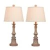 Pair Of 26.5 In. Candlestick Resin Table Lamps In A Cottage Weathered Gray -Lamp Parts fangio lighting lamp sets w 6240cwg 2pk 64 1000