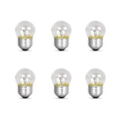 7.5-Watt Equivalent S11 White E26 Medium Base Incandescent Night Light Bulb, Soft White 2700K (6-Pack)