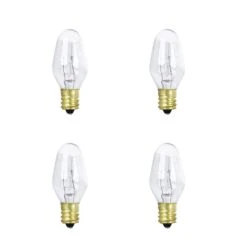 7-Watt Equivalant C7 2700K Clear Incandescent E12 Night Light Bulb (4-Pack)