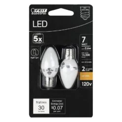 7-Watt Equivalent C7 White Replacement E12 Candelabra Base LED Night Light Bulb, Soft White 2700K (12-Pack) 11 7-Watt Equivalent C7 White Replacement E12 Candelabra Base LED Night Light Bulb, Soft White 2700K (12-Pack) -Lamp Parts feit electric night lights bp7c7w827led2 hdrp 6 40 1000