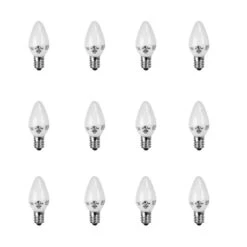 7-Watt Equivalent C7 White Replacement E12 Candelabra Base LED Night Light Bulb, Soft White 2700K (12-Pack)