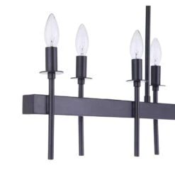 Larrson 60 Watt 8-Light Flat Black Finish Linear Dining/Kitchen Island Pendant Light, No Bulbs Included 10 Larrson 60 Watt 8-Light Flat Black Finish Linear Dining/Kitchen Island Pendant Light, No Bulbs Included -Lamp Parts flat black craftmade pendant lights 647881219147 1f 1000