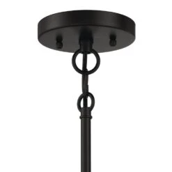 Stowe 60 Watt 4-Light Flat Black Finish Cylinder Foyer Chandelier Pendant Light, No Bulbs Included -Lamp Parts flat black craftmade pendant lights 647881234096 76 1000