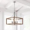 Boswell Quarter 20 In. 5-Light Silver Coastal Pendant Light With Chestnut Wood Accents For Kitchens And Dining Rooms -Lamp Parts galvanized hampton bay pendant lights 7949hdcgldi 64 1000