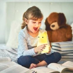 Globe Electric 6.69 In. Rechargeable Tucker Dog Multi-Color Changing Integrated LED Silicone Touch Activated Night Light Lamp, White -Lamp Parts globe electric night lights 13285 1f 1000