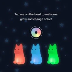 Globe Electric 6.69 In. Rechargeable Tucker Dog Multi-Color Changing Integrated LED Silicone Touch Activated Night Light Lamp, White -Lamp Parts globe electric night lights 13285 40 1000