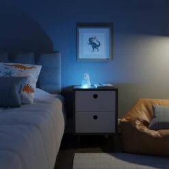 Globe Electric 6.69 In. Rechargeable Tucker Dog Multi-Color Changing Integrated LED Silicone Touch Activated Night Light Lamp, White -Lamp Parts globe electric night lights 13285 4f 1000