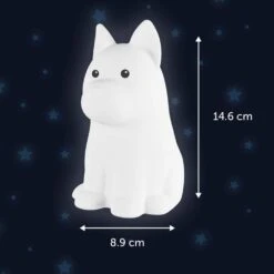 Globe Electric 6.69 In. Rechargeable Tucker Dog Multi-Color Changing Integrated LED Silicone Touch Activated Night Light Lamp, White -Lamp Parts globe electric night lights 13285 76 1000