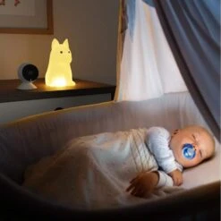 Globe Electric 6.69 In. Rechargeable Tucker Dog Multi-Color Changing Integrated LED Silicone Touch Activated Night Light Lamp, White -Lamp Parts globe electric night lights 13285 e1 1000