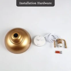 1-Light 11.5 In. Gold Industrial Farmhouse Pendant Light With Metal Shade, No Bulbs Included -Lamp Parts gold adsensty pendant lights hd3 1g zjd00065 4f 1000