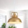 1-Light 11.5 In. Gold Industrial Farmhouse Pendant Light With Metal Shade, No Bulbs Included -Lamp Parts gold adsensty pendant lights hd3 1g zjd00065 64 1000