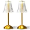 The Alma 11.6 In. Gold Acrylic Crystal Cordless Rechargeable Integrated LED Table Lamps 2-Pack -Lamp Parts gold bell howell table lamps 6591 64 1000