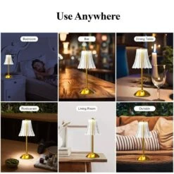 The Alma 11.6 In. Gold Acrylic Crystal Cordless Rechargeable Integrated LED Table Lamps 2-Pack 15 The Alma 11.6 In. Gold Acrylic Crystal Cordless Rechargeable Integrated LED Table Lamps 2-Pack -Lamp Parts gold bell howell table lamps 6591 76 1000