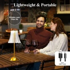 The Alma 11.6 In. Gold Acrylic Crystal Cordless Rechargeable Integrated LED Table Lamps 2-Pack 14 The Alma 11.6 In. Gold Acrylic Crystal Cordless Rechargeable Integrated LED Table Lamps 2-Pack -Lamp Parts gold bell howell table lamps 6591 fa 1000