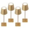 4-Pack 14 In. Gold LED Cordless Table Lamp, 3CCT Dimmable Portable Desk Lamps -Lamp Parts gold c cattleya table lamps hca2615 4tg 64 1000
