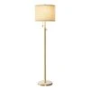 Floor Lamps 64in Gold Modern 1 Bulb, Adjustable Height Standard Floor Lamp For Living Room With Fabric Drum Shade