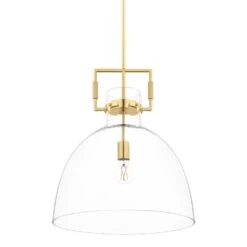Ballington 17.88 In. 1-Light Gold Oversized Pendant Light Fixture With Clear Glass Shade 17 Ballington 17.88 In. 1-Light Gold Oversized Pendant Light Fixture With Clear Glass Shade -Lamp Parts gold hampton bay pendant lights pnd 2218 gl 4f 1000