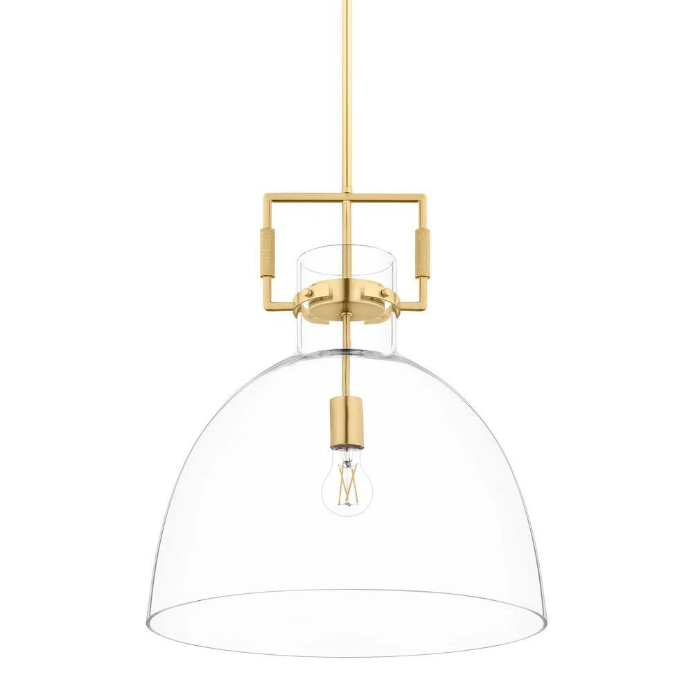 Ballington 17.88 In. 1-Light Gold Oversized Pendant Light Fixture With Clear Glass Shade 9 Ballington 17.88 In. 1-Light Gold Oversized Pendant Light Fixture With Clear Glass Shade - Image 7