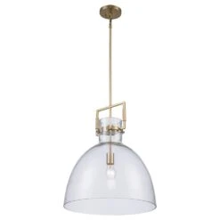 Ballington 17.88 In. 1-Light Gold Oversized Pendant Light Fixture With Clear Glass Shade 16 Ballington 17.88 In. 1-Light Gold Oversized Pendant Light Fixture With Clear Glass Shade -Lamp Parts gold hampton bay pendant lights pnd 2218 gl c3 1000