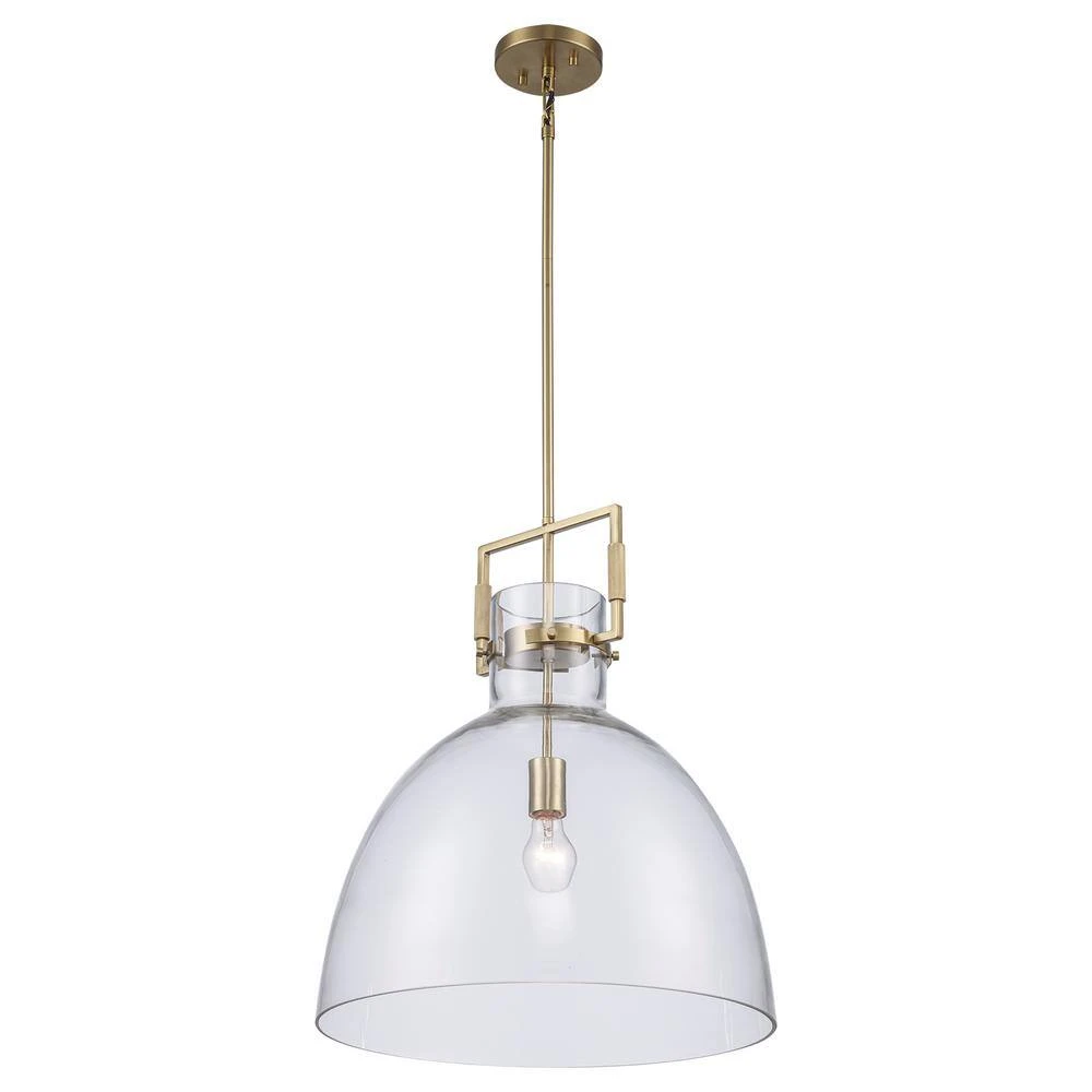 Ballington 17.88 In. 1-Light Gold Oversized Pendant Light Fixture With Clear Glass Shade 8 Ballington 17.88 In. 1-Light Gold Oversized Pendant Light Fixture With Clear Glass Shade - Image 6
