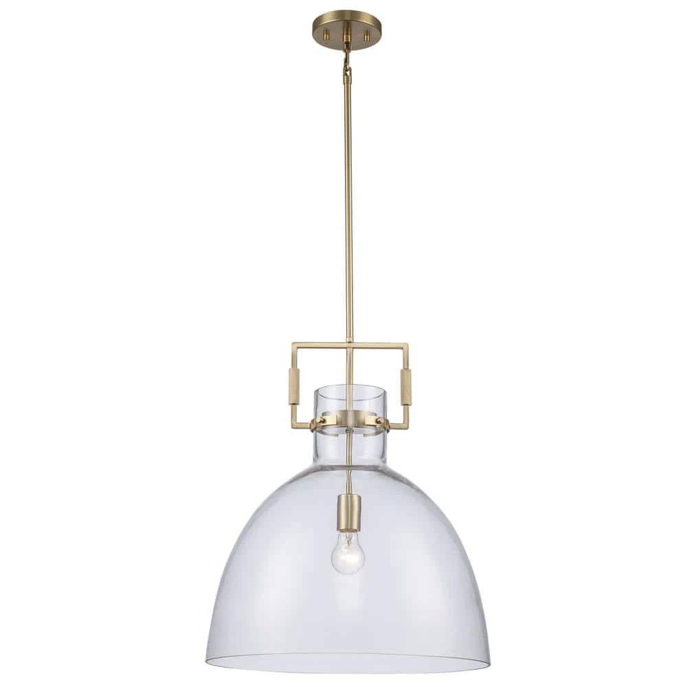 Ballington 17.88 In. 1-Light Gold Oversized Pendant Light Fixture With Clear Glass Shade 4 Ballington 17.88 In. 1-Light Gold Oversized Pendant Light Fixture With Clear Glass Shade - Image 2