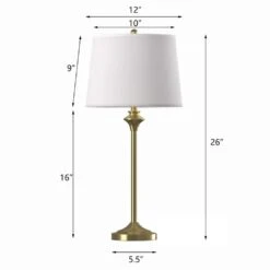 26 In. Gold Modern Metal Bedroom Living Room Bedside Desk Nightstand Table Lamps (Set Of 2) 14 26 In. Gold Modern Metal Bedroom Living Room Bedside Desk Nightstand Table Lamps (Set Of 2) -Lamp Parts gold maxax table lamps t13 gd 40 1000