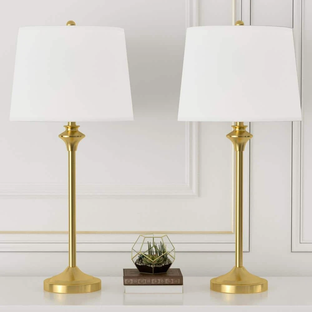 26 In. Gold Modern Metal Bedroom Living Room Bedside Desk Nightstand Table Lamps (Set Of 2) 3 26 In. Gold Modern Metal Bedroom Living Room Bedside Desk Nightstand Table Lamps (Set Of 2)