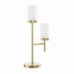 Concord 25.3 In. Gold Modern Dimmable Metal Bedroom Living Room Bedside Desk Table Lamps Set Of 2