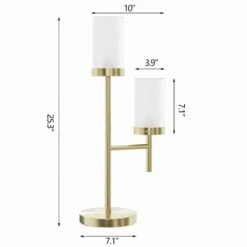 Concord 25.3 In. Gold Modern Dimmable Metal Bedroom Living Room Bedside Desk Table Lamps Set Of 2 -Lamp Parts gold maxax table lamps t171 gd s c3 1000