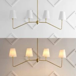 Signe 47.5 40-Watt 4-Light Gold Classic Minimalist Iron Linear LED Pendant Light, Gold Painting 22 Signe 47.5 40-Watt 4-Light Gold Classic Minimalist Iron Linear LED Pendant Light, Gold Painting -Lamp Parts gold painting jonathan y pendant lights jyl7913a 1f 1000